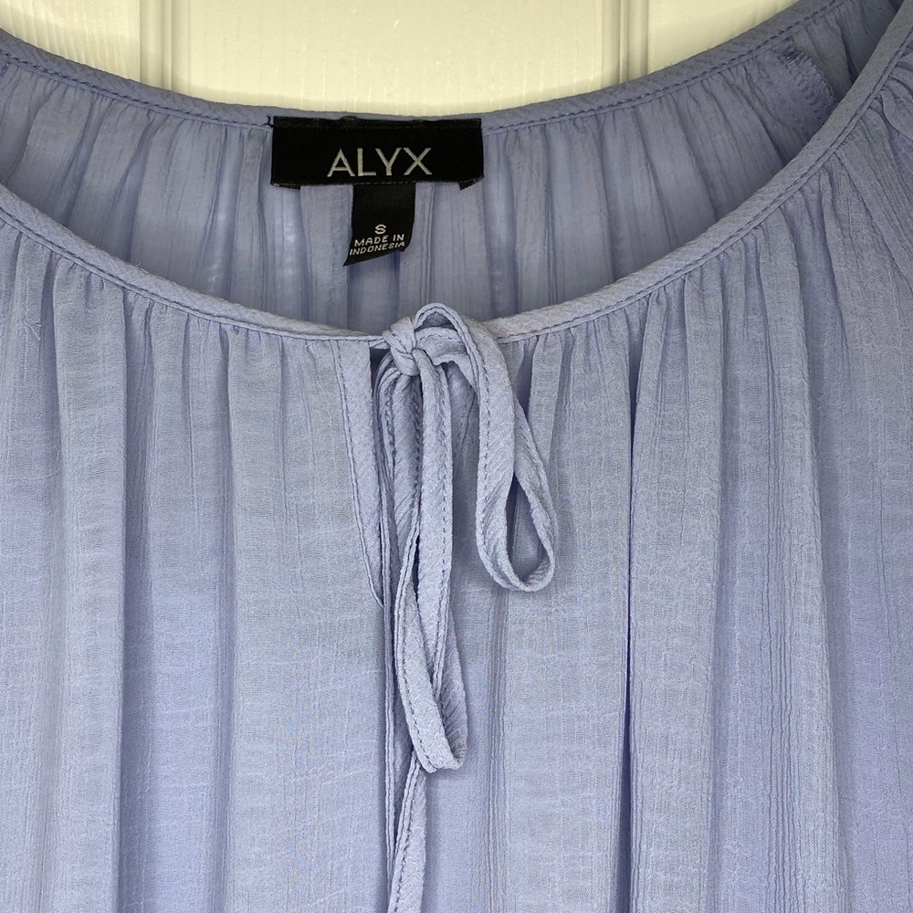 ALYX CHIFFON BLOUSE WITH EMBROIDERED SLEEVES PURPLE. Size S - Picture 4 of 7